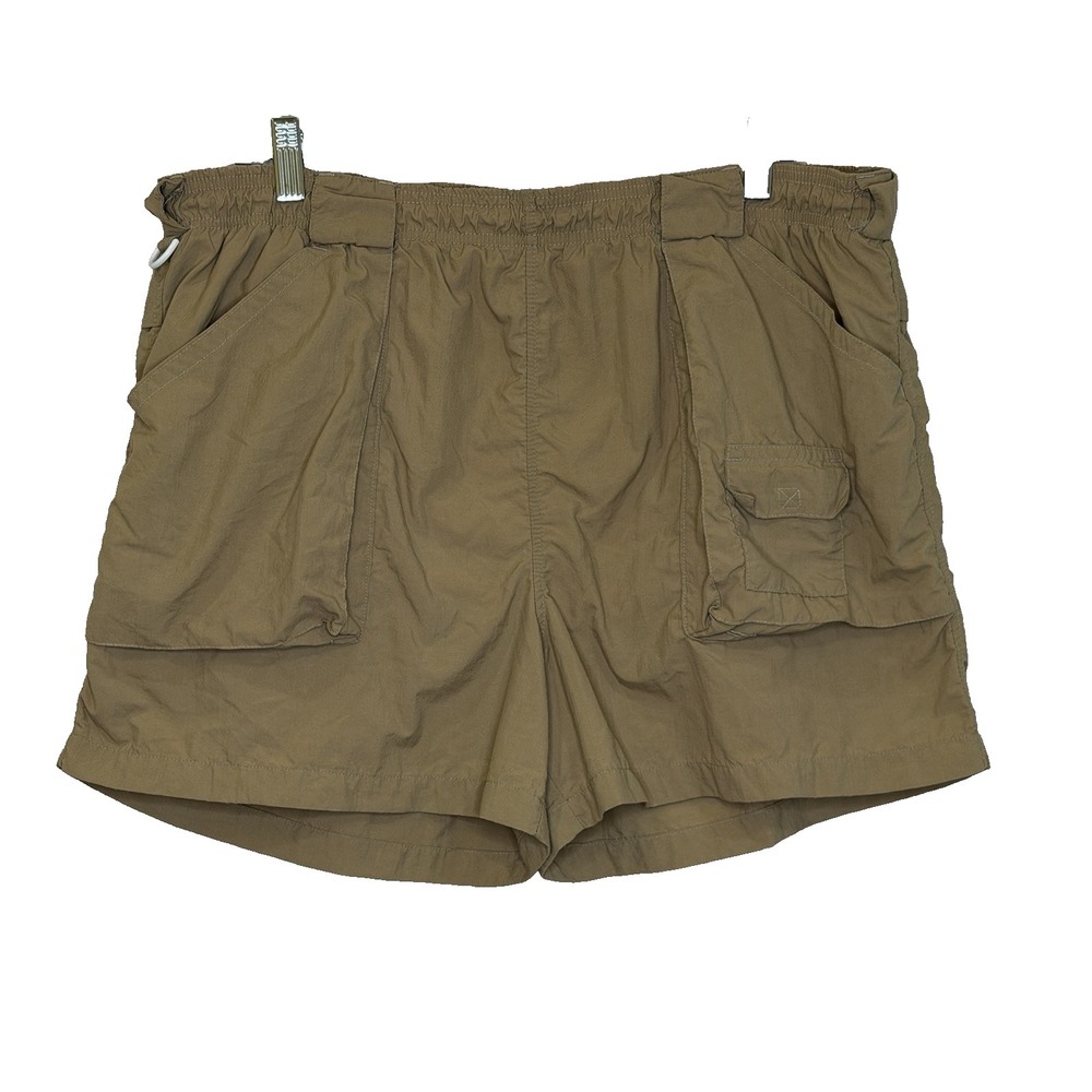 Vintage Guidewear by Cabelas Swim Trunks Mens Sz Large Khaki Elastic Waist Lined